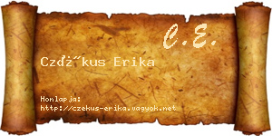 Czékus Erika névjegykártya